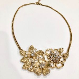 Antique Gold Floral Statement Necklace